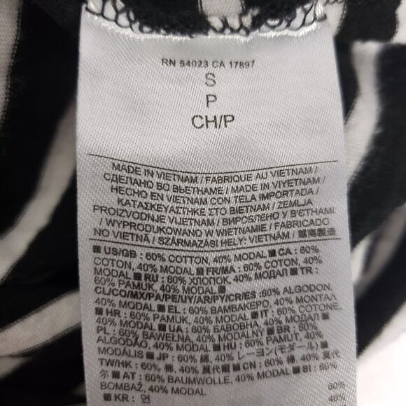 Banana Republic Womens Mini Dress Small Sleeveless Black White Striped V Neck - Picture 7 of 8